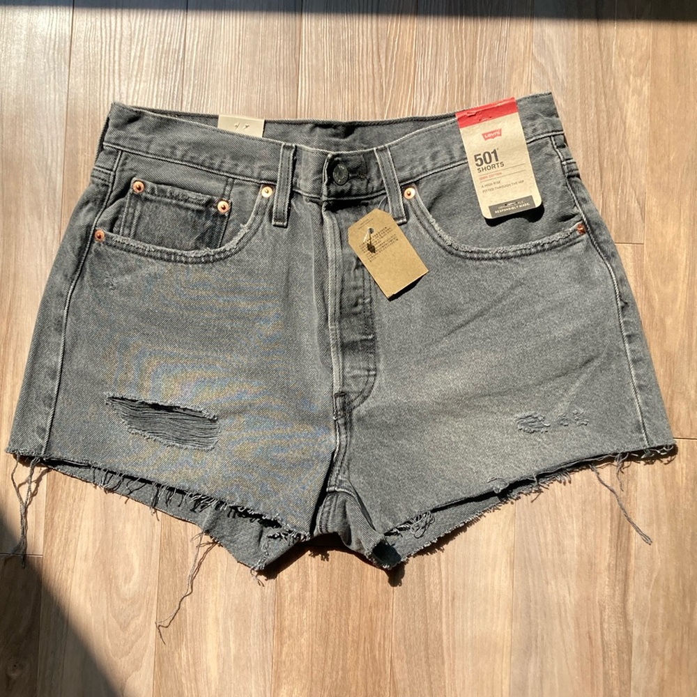 🟢relisted🟢Levi’s distressed high rise 501 jean cotton denim short cutoff 31 - Picture 1 of 17
